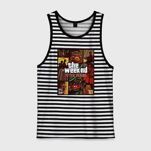 Мужская майка The weeknd постер гта / Черная тельняшка – фото 1