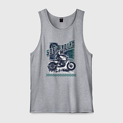 Майка мужская хлопок Мотоциклист на мотоцикле:Soft enduro, цвет: меланж