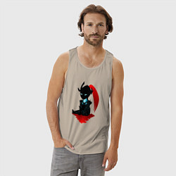 Майка мужская хлопок Igris - solo leveling, цвет: миндальный — фото 2