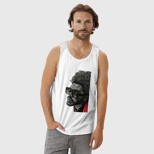 Мужская майка Blinding lights the weeknd / Белый – фото 3