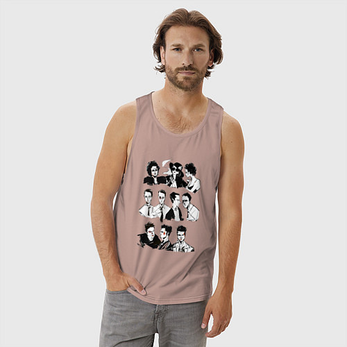 Мужская майка Бойцовский клуб герои / Пыльно-розовый – фото 3