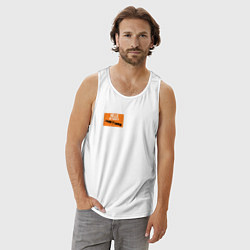 Майка мужская хлопок My name is, цвет: белый — фото 2