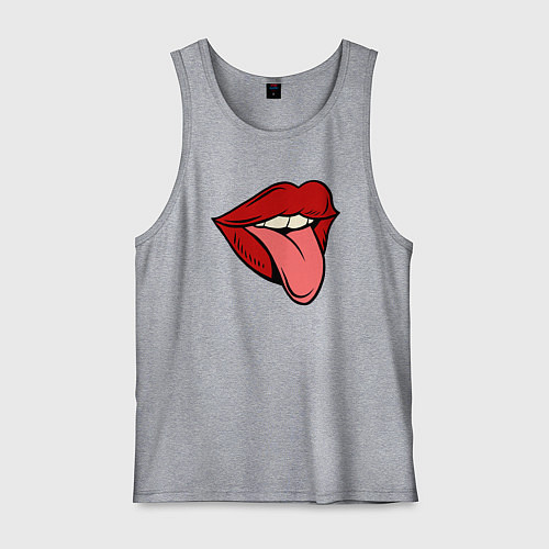 Мужская майка Girl lips / Меланж – фото 1