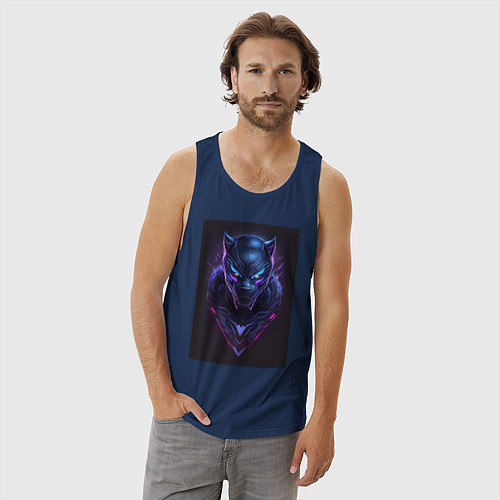 Мужская майка Маска Черной пантеры / Тёмно-синий – фото 3