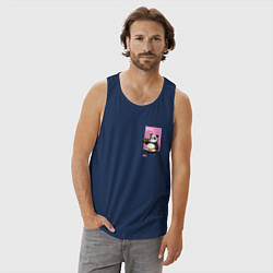 Майка мужская хлопок Rum Panda, цвет: тёмно-синий — фото 2