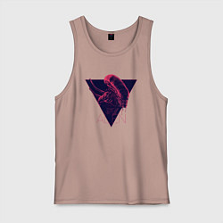 Майка мужская хлопок Чужой в треугольнике, цвет: пыльно-розовый