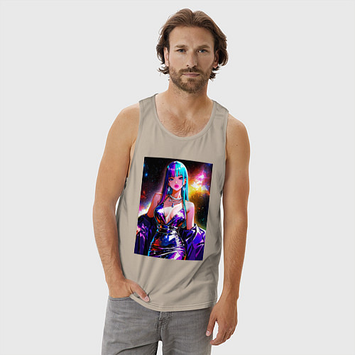 Мужская майка Девушка поп идол / Миндальный – фото 3