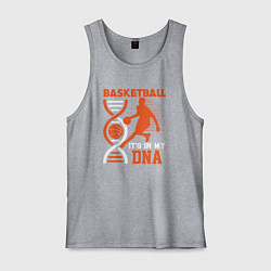 Майка мужская хлопок Баскетбол у меня в днк, цвет: меланж