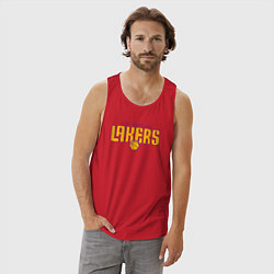 Майка мужская хлопок Team Los Angeles Lakers, цвет: красный — фото 2