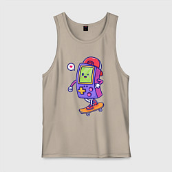 Майка мужская хлопок Tetris skater, цвет: миндальный