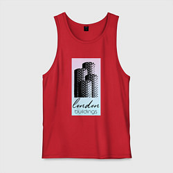 Майка мужская хлопок Строения Лондона, цвет: красный