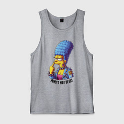 Майка мужская хлопок Marge Simpson - punks not dead motto, цвет: меланж