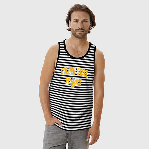 Мужская майка Golden State hoops / Черная тельняшка – фото 3