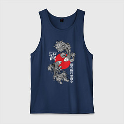 Майка мужская хлопок Бойцовые петушки истребители демонов, цвет: тёмно-синий