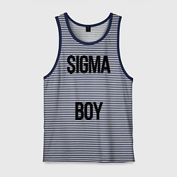 Майка мужская хлопок Сигма, цвет: синяя тельняшка