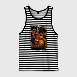 Майка мужская хлопок Аниматроники из Five Nights at Freddys, цвет: черная тельняшка