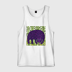 Майка мужская хлопок Медведь в березовом лесу, цвет: белый