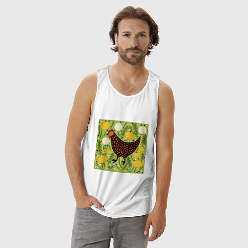 Мужская майка Курочка ряба / Белый – фото 3