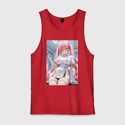 Майка мужская хлопок Медсестричка сделает тебе укол любви, цвет: красный