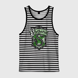 Майка мужская хлопок Slytherin emblem, цвет: черная тельняшка