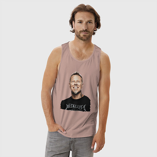 Мужская майка James Alan Hetfield - Metallica leader / Пыльно-розовый – фото 3