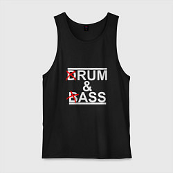 Майка мужская хлопок Drum and bass black, цвет: черный
