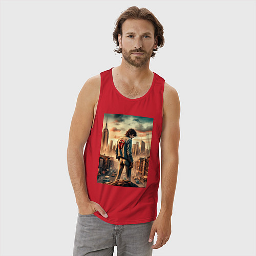 Мужская майка Mick Jagger is the world legend / Красный – фото 3