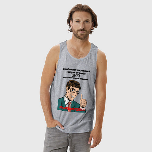 Мужская майка Бонус от шефа / Меланж – фото 3