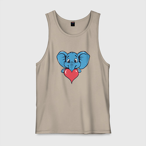 Мужская майка Слон и сердце / Миндальный – фото 1