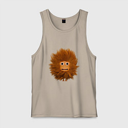 Майка мужская хлопок Funny cartoon monster, цвет: миндальный