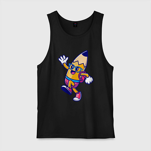 Мужская майка Карандаш ученик / Черный – фото 1