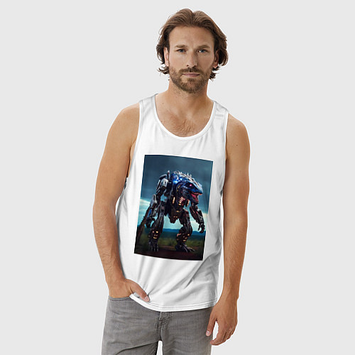 Мужская майка Робот в стиле Horizon / Белый – фото 3
