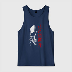 Мужская майка Череп в тени с цветами