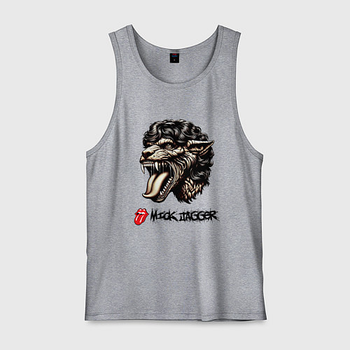 Мужская майка Mick Jagger - stylization / Меланж – фото 1