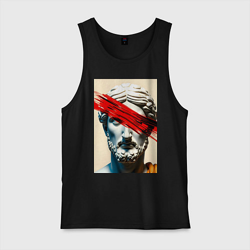 Мужская майка Штрих на античной статуе / Черный – фото 1