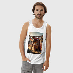 Майка мужская хлопок Спартак в Колизее, цвет: белый — фото 2