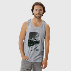 Майка мужская хлопок Гоночный спорткар, цвет: меланж — фото 2