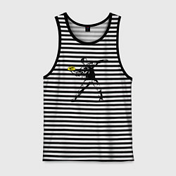 Майка мужская хлопок Дуайт Шрут и желе, цвет: черная тельняшка