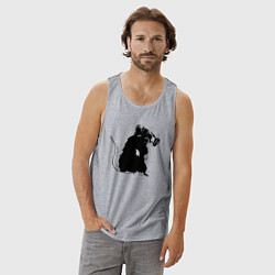 Майка мужская хлопок Gas rat, цвет: меланж — фото 2