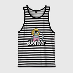 Майка мужская хлопок Gender Bender, цвет: черная тельняшка