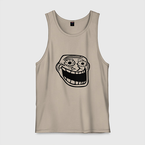 Мужская майка Омега тролл фейс мем / Миндальный – фото 1