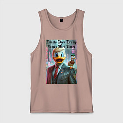 Майка мужская хлопок Donald Duck Trump and James Duck Vance, цвет: пыльно-розовый