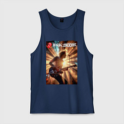 Майка мужская хлопок Mick Jagger - lead singer of The Rolling Stones, цвет: тёмно-синий