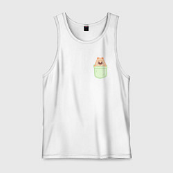 Майка мужская хлопок Han quokka in pocket, цвет: белый