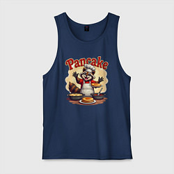 Мужская майка Енот готовит панкейки