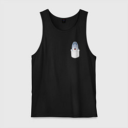 Майка мужская хлопок Wolf Chan in pocket, цвет: черный
