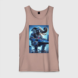 Майка мужская хлопок Слоняра киберспортсмен - киберпанк, цвет: пыльно-розовый