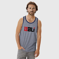 Майка мужская хлопок Bali, цвет: синяя тельняшка — фото 2