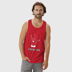 Майка мужская хлопок Сектор газа рок, цвет: красный — фото 2
