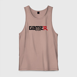 Майка мужская хлопок Gamer, цвет: пыльно-розовый